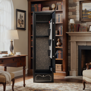 Sunvega 8-Gun Digital Rifle Safe with Removable Shelf and Locking Storage Drawer