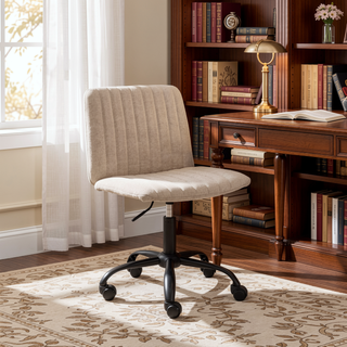 Sunvega Soft Breathable Fabric Upholstery Swivel Office Chair with Thick Foam Padding