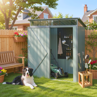 Sunvega 5x3ft Outdoor Metal Storage Shed with Transparent Endurance Plate
