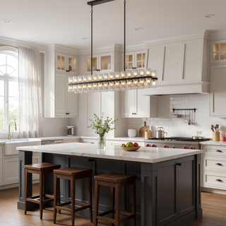 Sunvega Luxury Double Crystal Ring LED Chandelier Lighting for Modern Dining Room