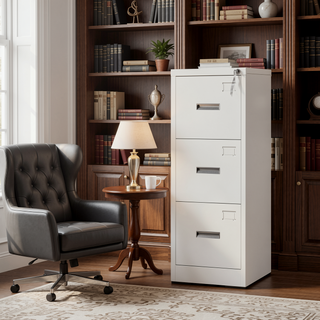 Sunvega 5 Drawer Metal Vertical File Cabinet with Lock on Wheels for Home Office