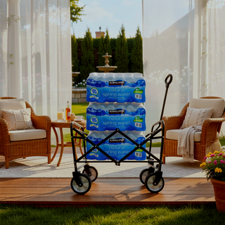 Sunvega Foldable Collapsible Wagon Cart with Extention Dual-Layer Design All-Terrain Wheels