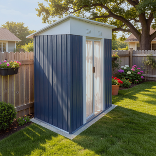 Sunvega 5FT x 3FT Grey Outdoor Pent Roof Garden Tool Storage Shed House