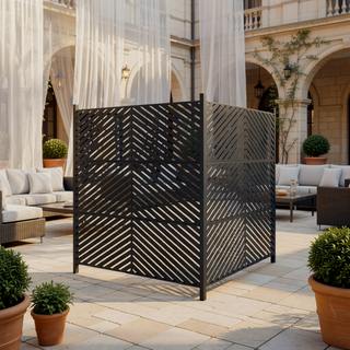 Sunvega 47x47 Inch All-Weather No-Dig Privacy Screen Fence Panels for Equipment Enclosure