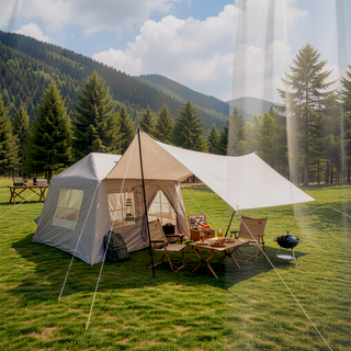 Sunvega Inflatable Camping Tent with Detachable Top and Dual-Side Weatherproof Canopy