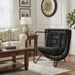 Sunvega Transitional Polyethylene Rattan Dining Chairs with Water-Resistant Cushions