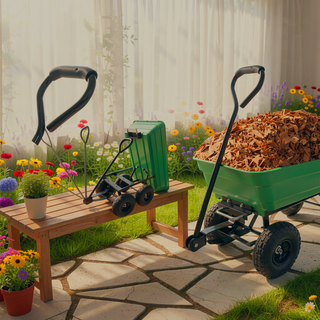 Sunvega Folding Garden Dump Truck with Steel Frame and 10-Inch Pneumatic Tires