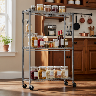 Sunvega Heavy Duty Rolling Garment Rack with Wheels and Adjustable Height for Versatile Use