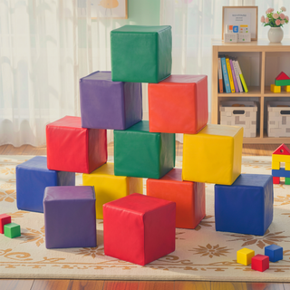 Sunvega 12-Piece Soft Foam Play Blocks Stacking and Building Educational Toys