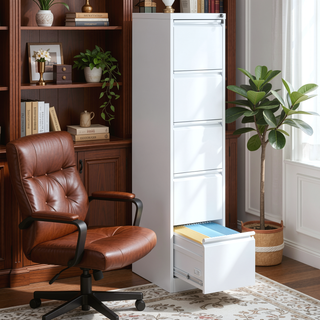 Sunvega 4 Drawer Metal Vertical File Cabinet with Lock for A4 Legal Letter Size