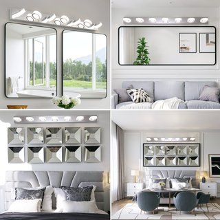 Sunvega Modern 7-Light LED Vanity Fixture with Acrylic Shades and Chrome Finish