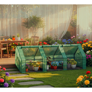 Sunvega Upgraded Walk-in Tunnel Greenhouse with PE Cover and Mesh Door