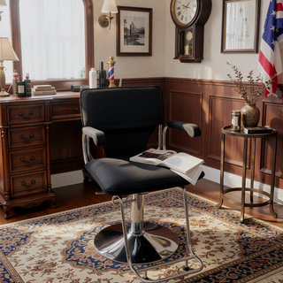 Sunvega Heavy-Duty Hydraulic Barber Chair with PU Leather and Adjustable Height