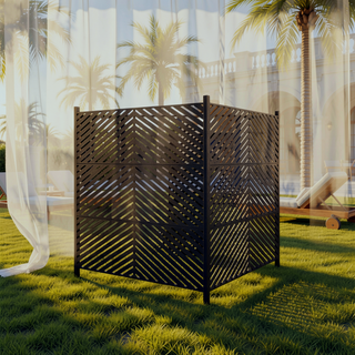 Sunvega 47x47 Inch All-Weather No-Dig Privacy Screen Fence Panels for Equipment Enclosure