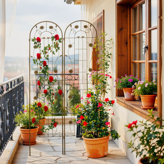 Sunvega 2 Pack 86.7" x 19.7" Rustproof Metal Garden Trellis for Climbing Plants