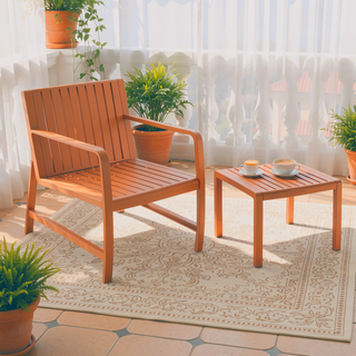 Sunvega 2-Piece Patio Conversation Set with Waterproof PP Material & Easy Assembly