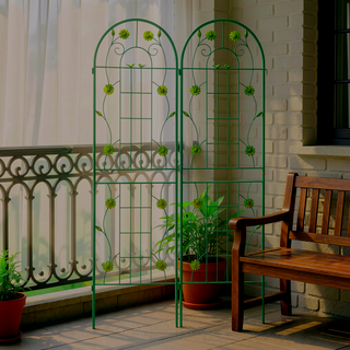 Sunvega Rustproof Metal Garden Trellis for Climbing Plants Outdoor Flower Support 4 Pack