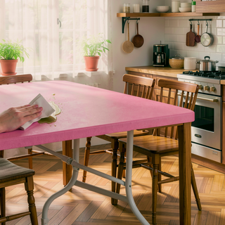 Sunvega 8ft Pink Folding Table with Waterproof Top and Foldable Design for Camping
