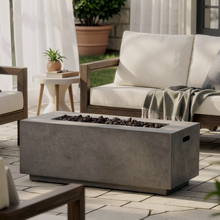Sunvega Modern 40" 40,000 BTU Rectangular Lightweight Concrete Propane Fire Pit