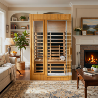 Sunvega Two Person Hemlock Indoor Far Infrared Sauna Room with Bluetooth
