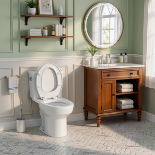 Sunvega Modern One Piece Toilet with Soft Closing Seat and Powerful Flushing