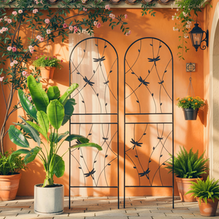 Sunvega 2 Pack 71" x 19.7" Rustproof Metal Garden Trellis for Climbing Plants