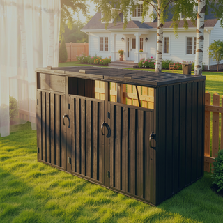 Sunvega Metal Outdoor Garbage Bin Shed for Storage with Corrosion Resistant Steel