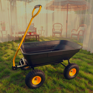 Sunvega Folding Garden Dump Truck with Steel Frame and 10-Inch Pneumatic Tires