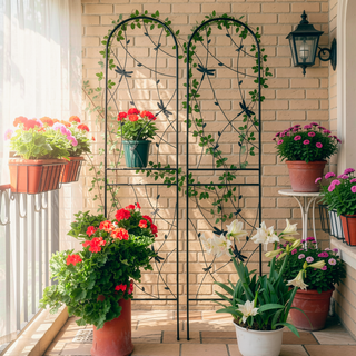 Sunvega 2 Pack 71" x 19.7" Rustproof Metal Garden Trellis for Climbing Plants