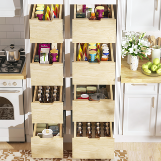 Sunvega Pull Out Cabinet Organizer with Full Extension Rail Slides for Kitchen Pantry