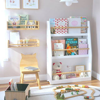 Sunvega 3 Tier Kids Book Rack for Bedroom, Playroom, and Classroom Organization