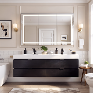 Sunvega Modern 7-Light LED Vanity Fixture with Square Acrylic Lampshades for Bathroom