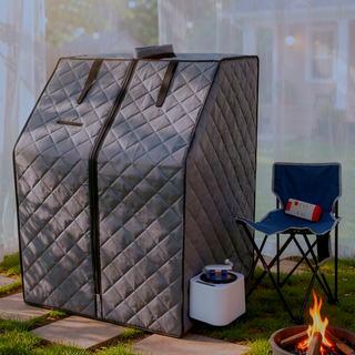 Sunvega Portable Full Size Steam Sauna Tent with Remote Control Folding Chair for Home
