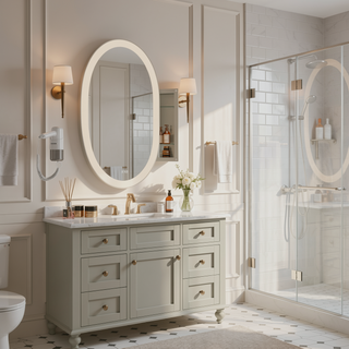 Sunvega Modern White Metal Framed Recessed Medicine Cabinet with Mirror and Storage