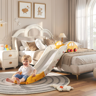 Sunvega Extended 63 Inch Indoor Toddler Slide for Bed and Sofa with Smooth Surface
