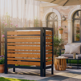 Sunvega 3-Panel Outdoor Air Conditioner Privacy Fence Screen for Garden and Patio