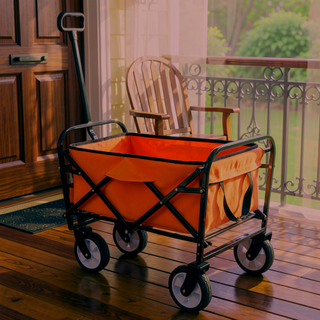 Sunvega Foldable Collapsible Wagon Cart with Extention Dual-Layer Design All-Terrain Wheels