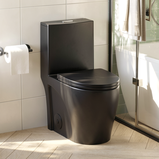 Sunvega Modern Fan-Shaped Design One-Piece Toilet with Dual Flush and Soft Close Seat