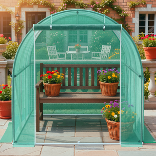 Sunvega 9.8 x 6.6 x 6.6 ft Walk-in Tunnel Greenhouse with 6 Roll-up Windows and Zippered Door