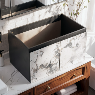 Sunvega Paint Free Vanity Door Panel with Hidden Handles for Bathroom and Kitchen