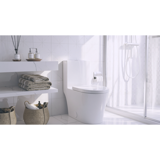 Sunvega Modern Matte Black Elongated One Piece Toilet with Dual Flush System