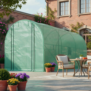 Sunvega Upgraded Walk-in Tunnel Greenhouse with PE Cover and Mesh Door