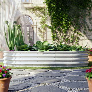 Sunvega 6x3x1ft Galvanized Metal Raised Garden Bed Kit for Outdoor Vegetables Flowers Herbs
