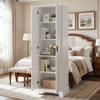 Sunvega Two Door Storage Cabinet with Adjustable Shelf Made of MDF Board for Bathroom