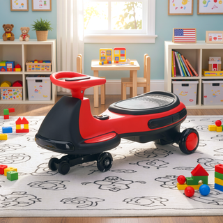 Sunvega Kids 12V Wiggle Car with Bluetooth Music Flashing Wheels and LED Lights