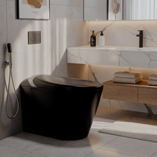Sunvega Smart Toilet with Bidet Auto Open Close Seat Foot Sensor LED Night Light