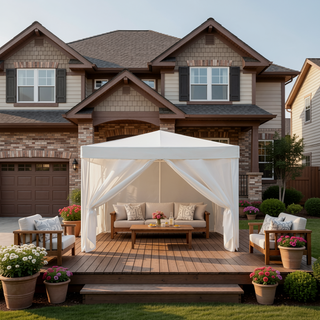 Sunvega 10'x10' Folding Canopy with 4 Removable Sidewalls and Gazebo for Outdoor Events