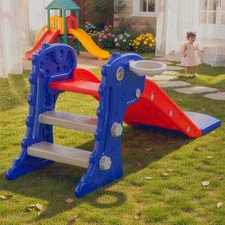 Sunvega Dinosaur Freestanding Kids Slide with Basketball Hoop for Indoor Outdoor Play