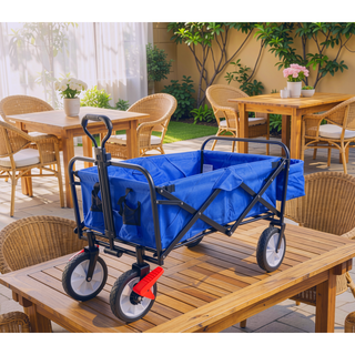 Sunvega Heavy Duty Folding Outdoor Cart with Front Wheel Brakes and Cup Holders