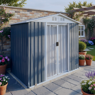 Sunvega Pent Roof Outdoor Storage Shed with Aluminum Alloy Frame and Sliding Door